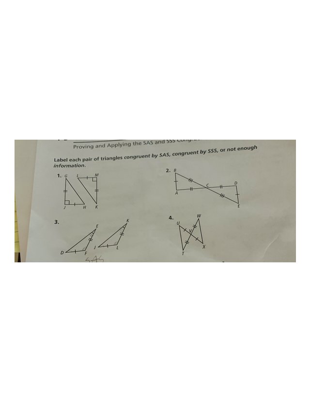 Label each triangles 1-4 Proving and Applying the