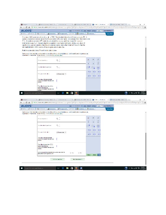 The mean SAT score in mathematics,, is. The