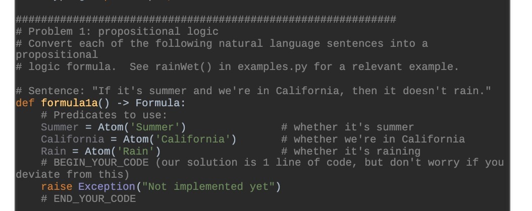 Problem 1: propositional logic Convert each of