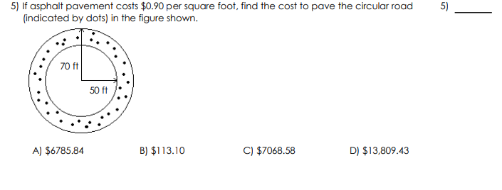 Area calculation question help please. 5) If
