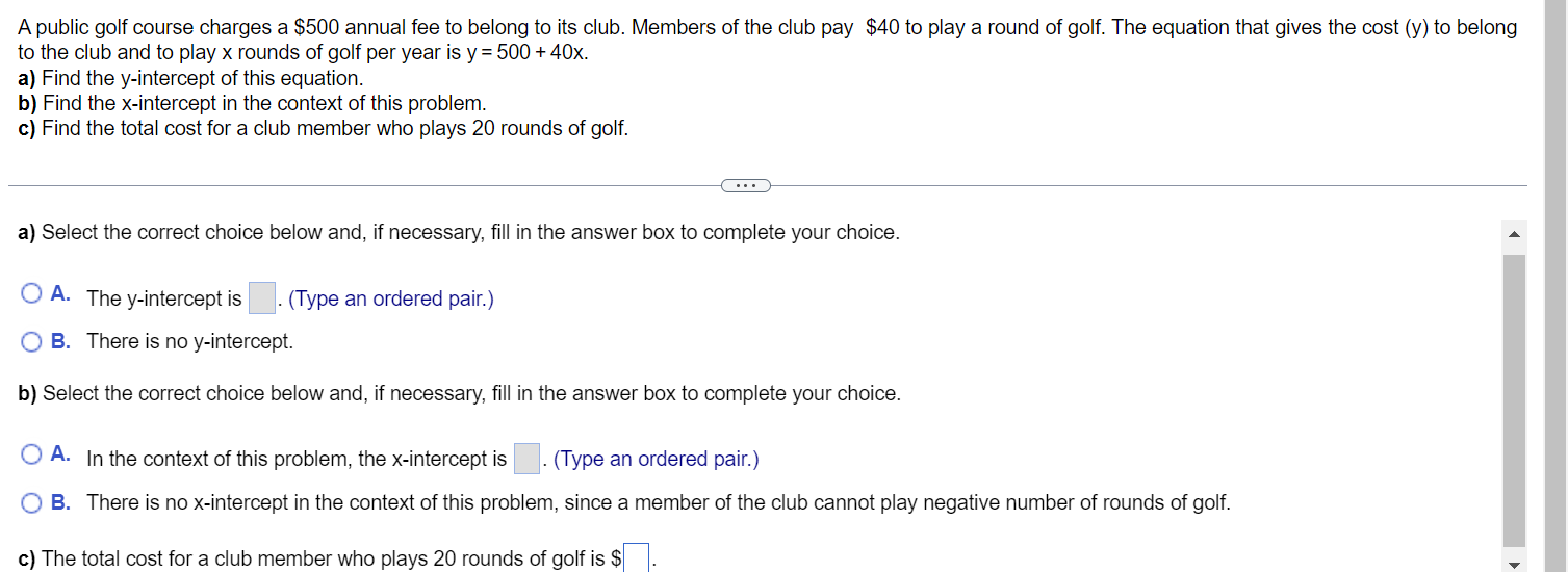 A public golf course charges a $500 annual fee to