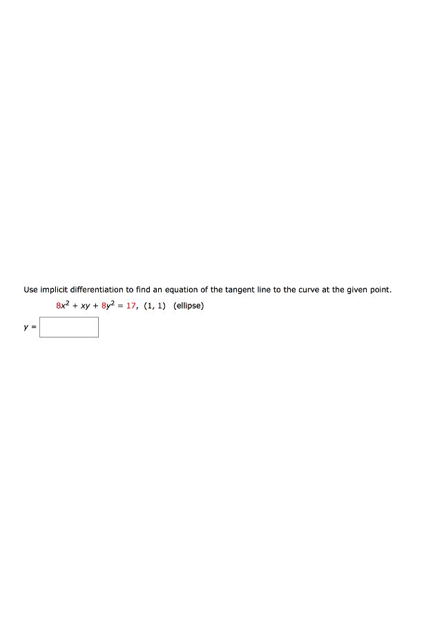 se implicit differentiation to find an equation