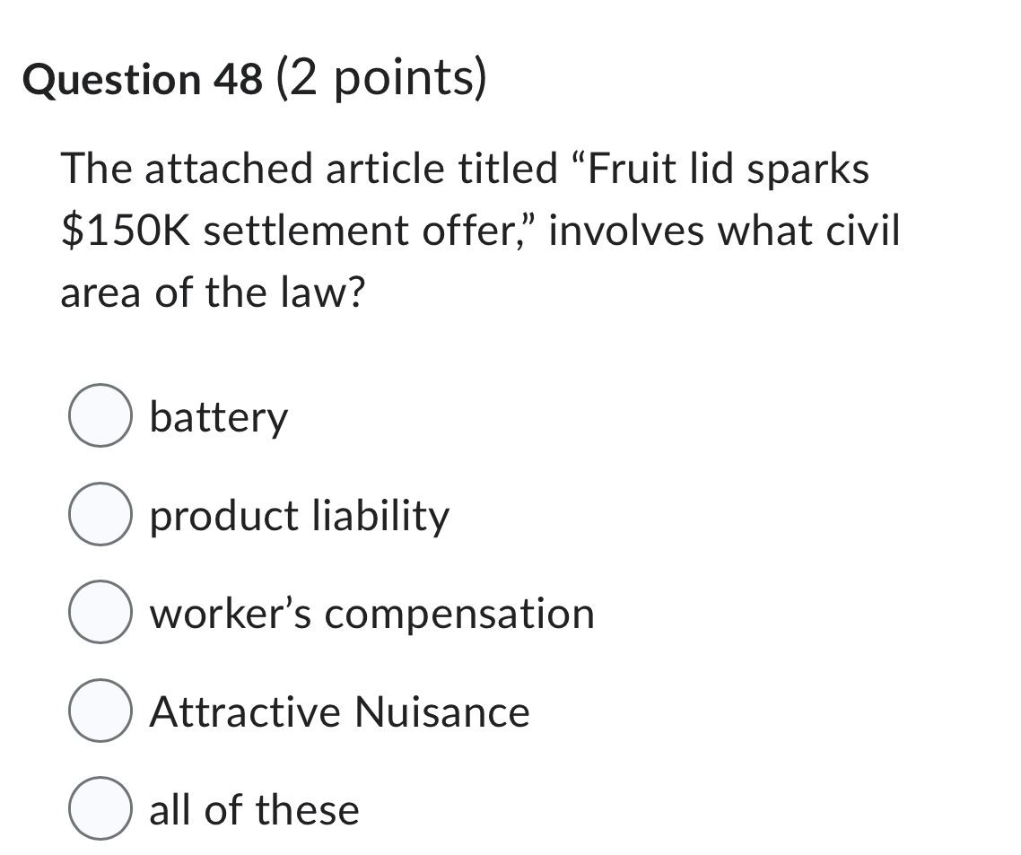 Question 48 (2 points) The attached article