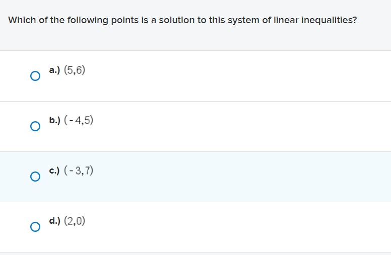 help please Which of the following points is a