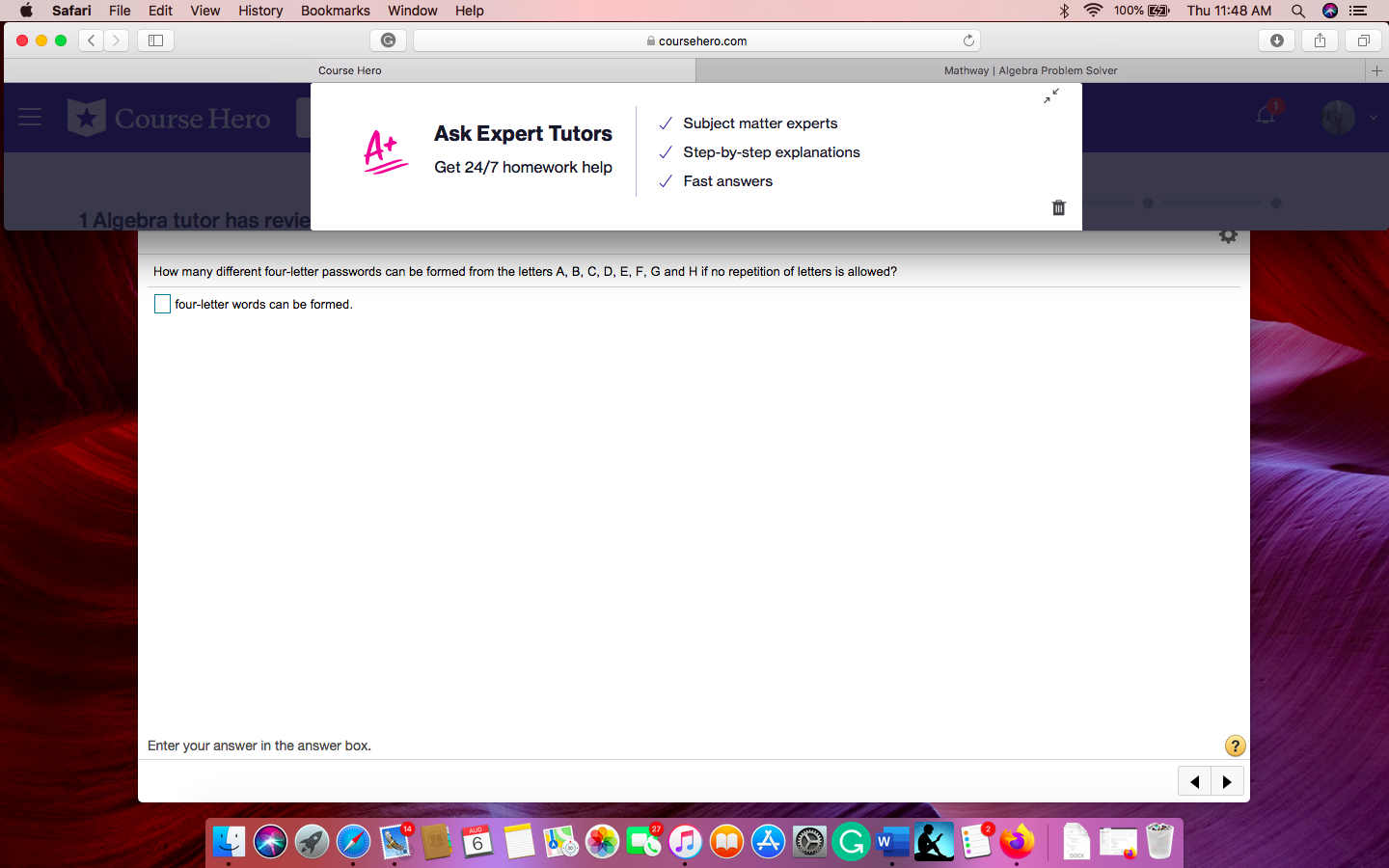 question 19 how many four letter words can be