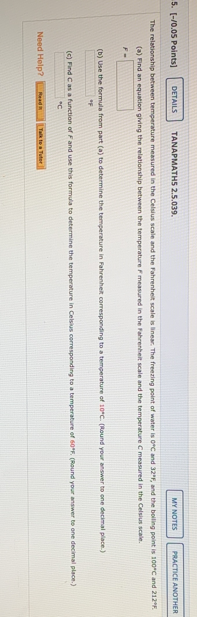 5. [-/0.05 Points] DETAILS TANAPMATH5 2.5.039. MY