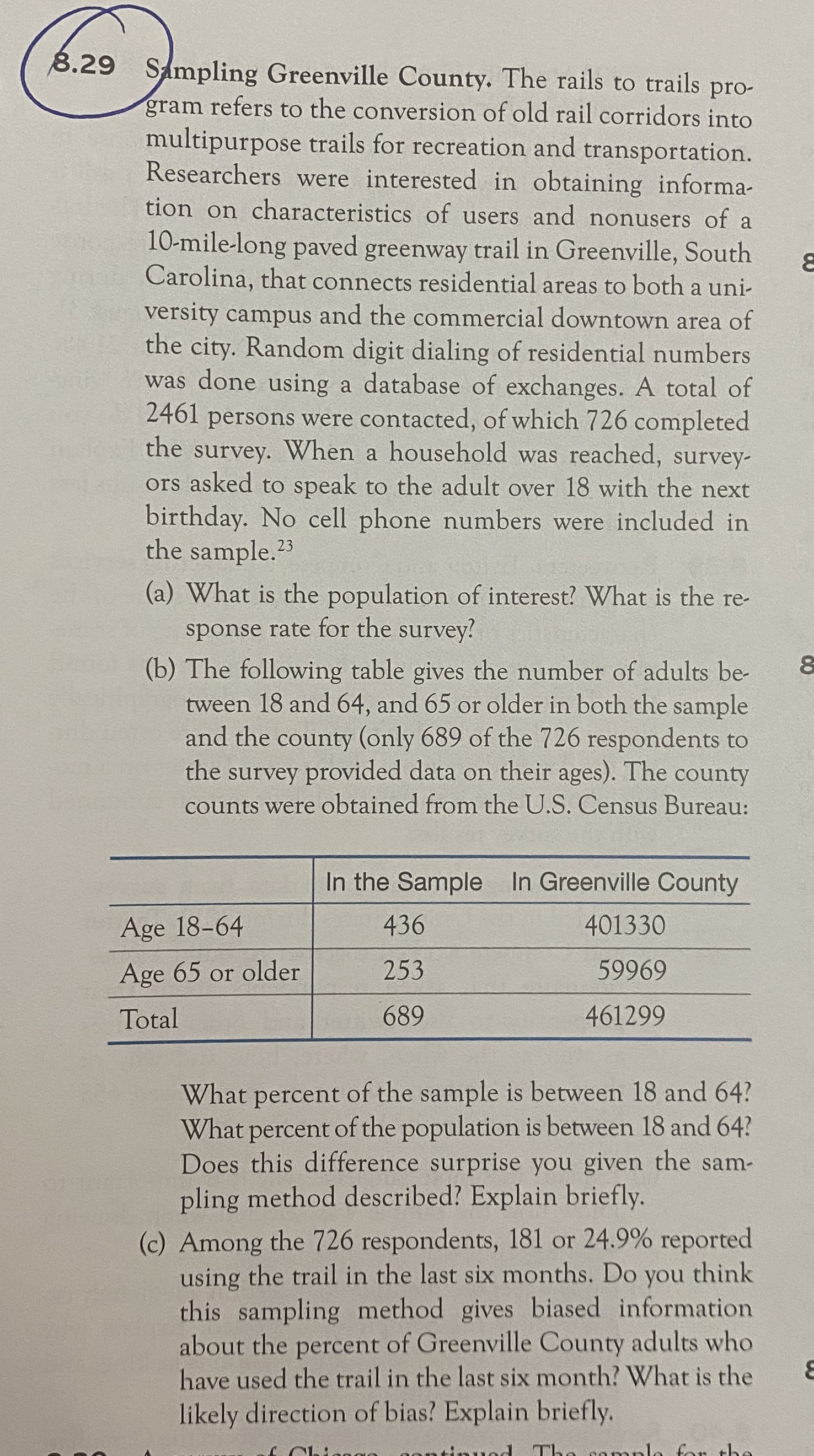 thanks for the help 8.29 Sampling Greenville