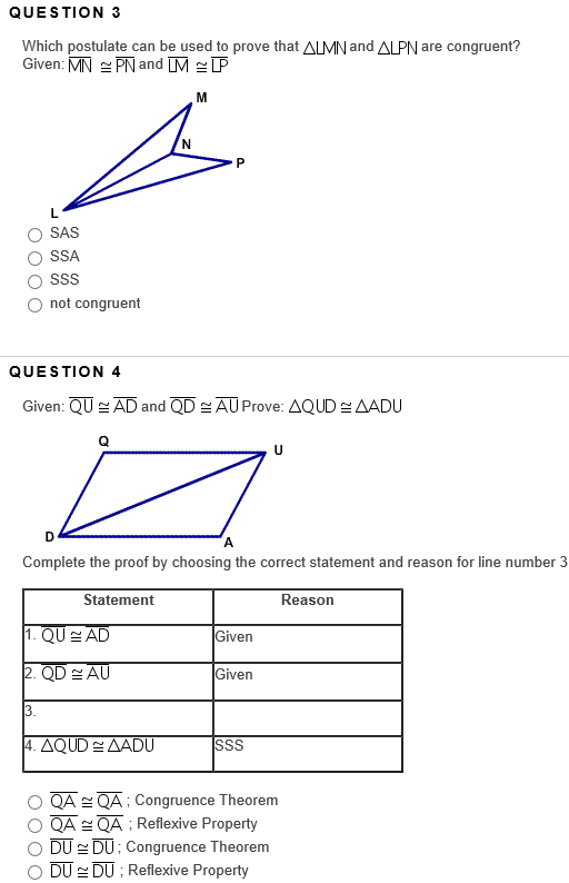 Which postulate can be used to prove that AABD