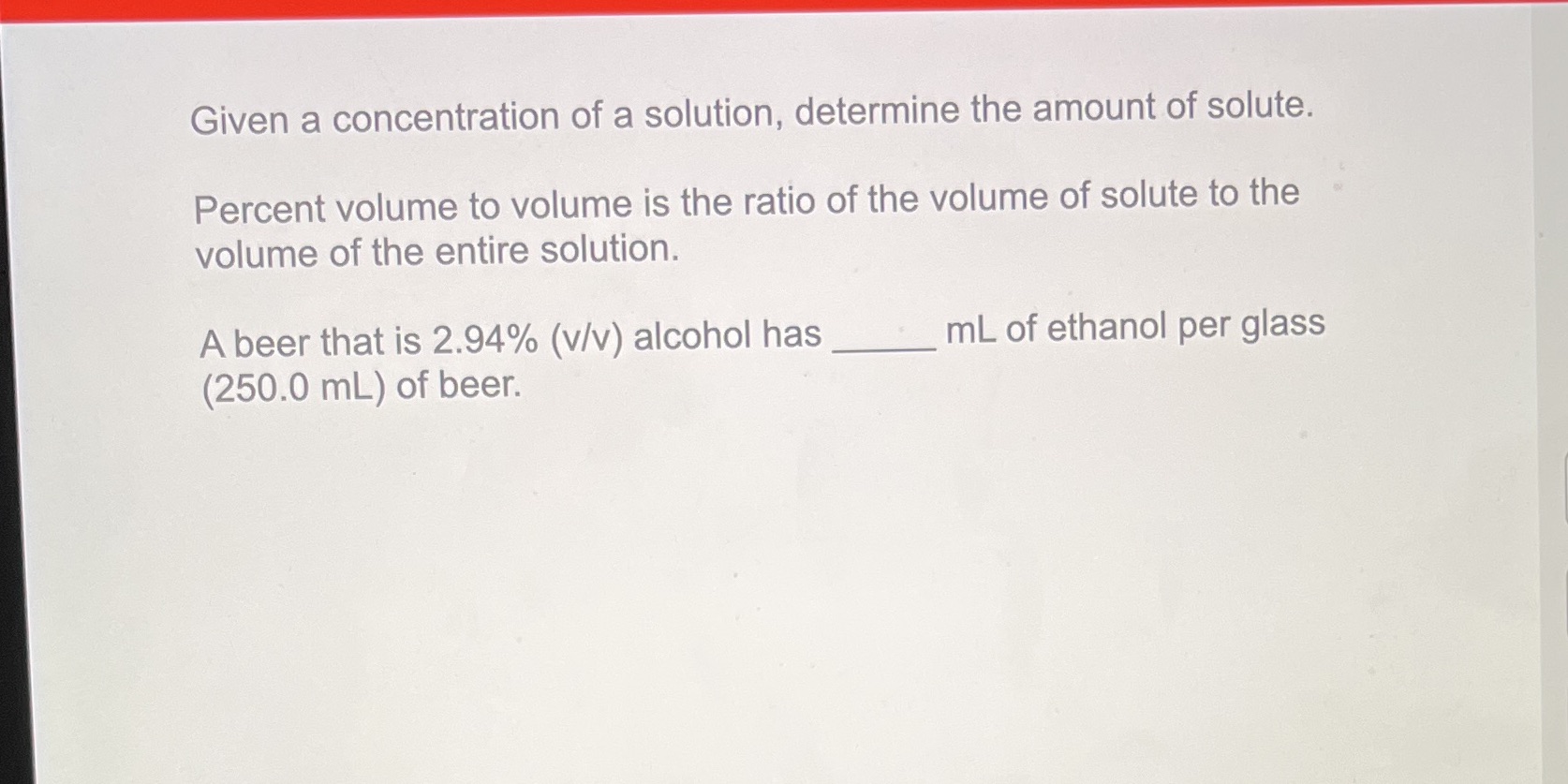 Help please! Given a concentration of a solution,