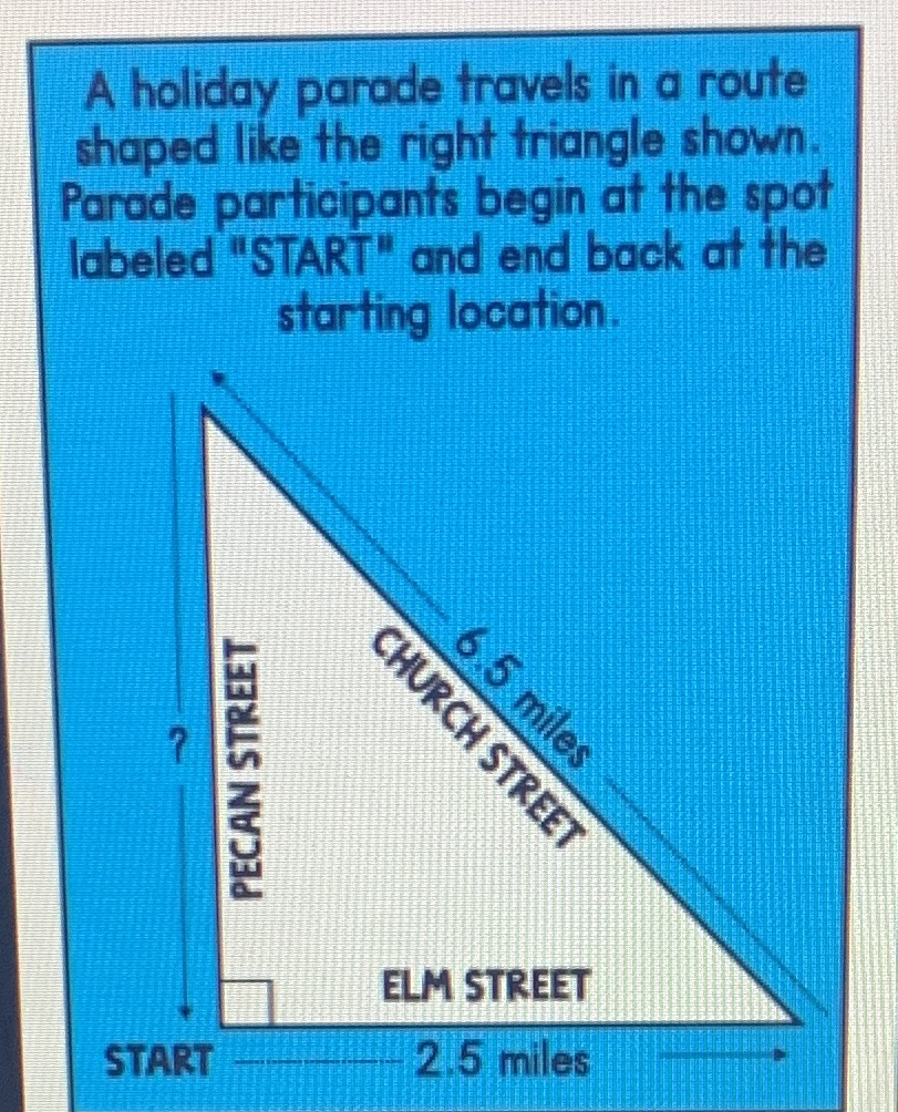 A holiday parade travels in a route shaped like