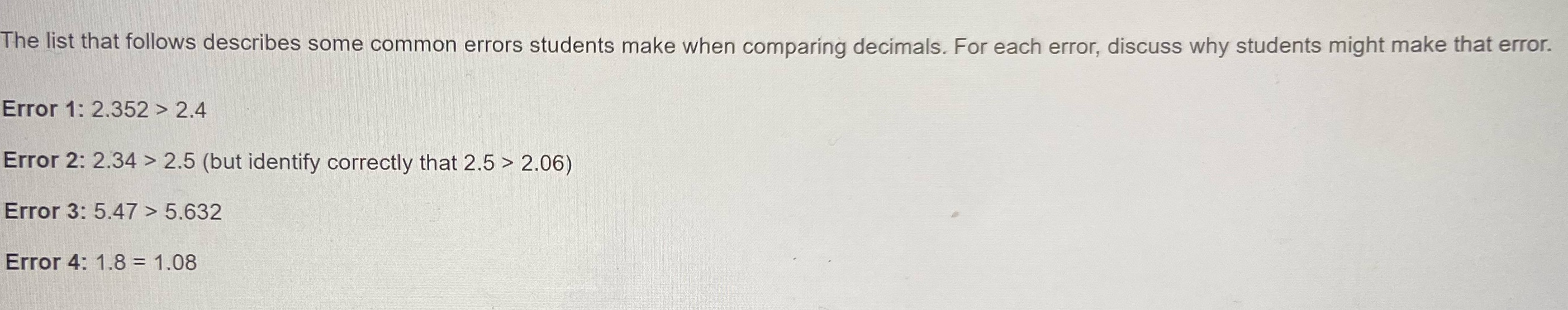 The list that follows describes some common