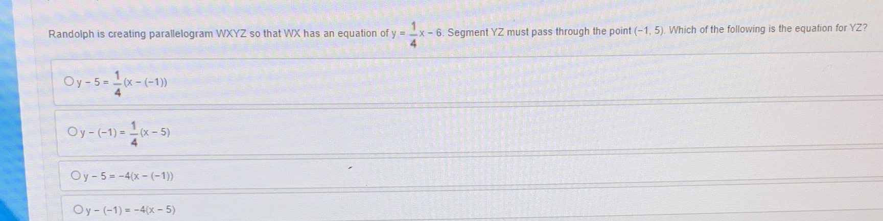 NEED HELP ASSP Randolph is creating parallelogram