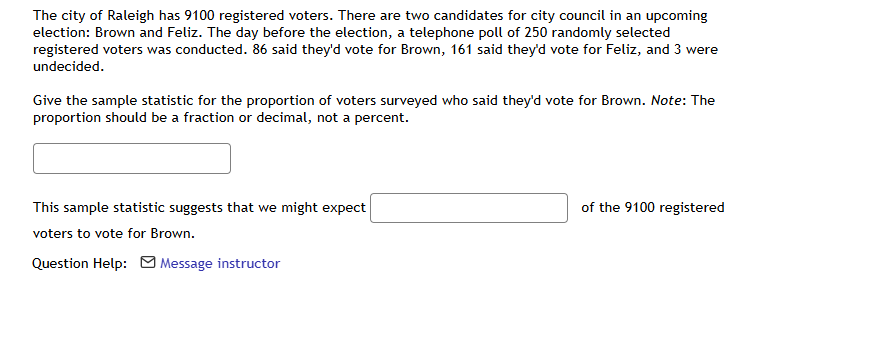 The city of Raleigh has 9100 registered voters.