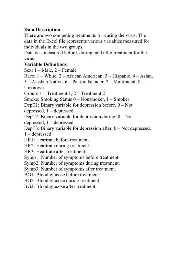 I have a final assignment for stat and the