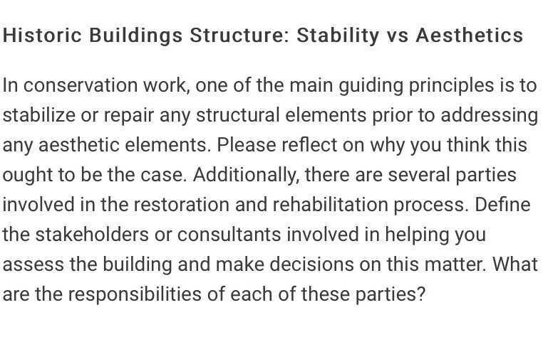 Historic Buildings Structure: Stability vs