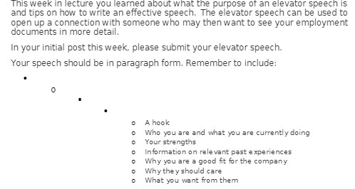 This week in lecture you learned about what the