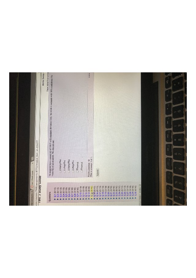 70 students have a mean IQ of 100.5 with the