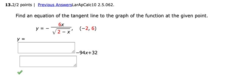 13.2/2 points | Previous AnswersLarApCalc10