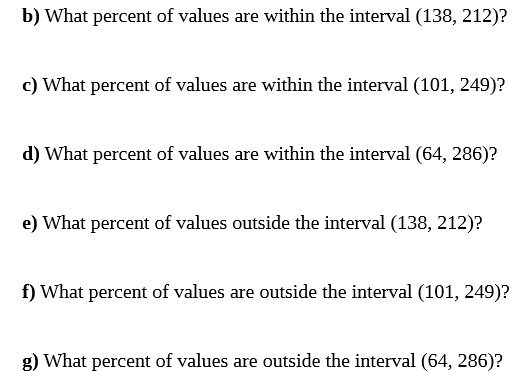 6 ) What percent of values are within the