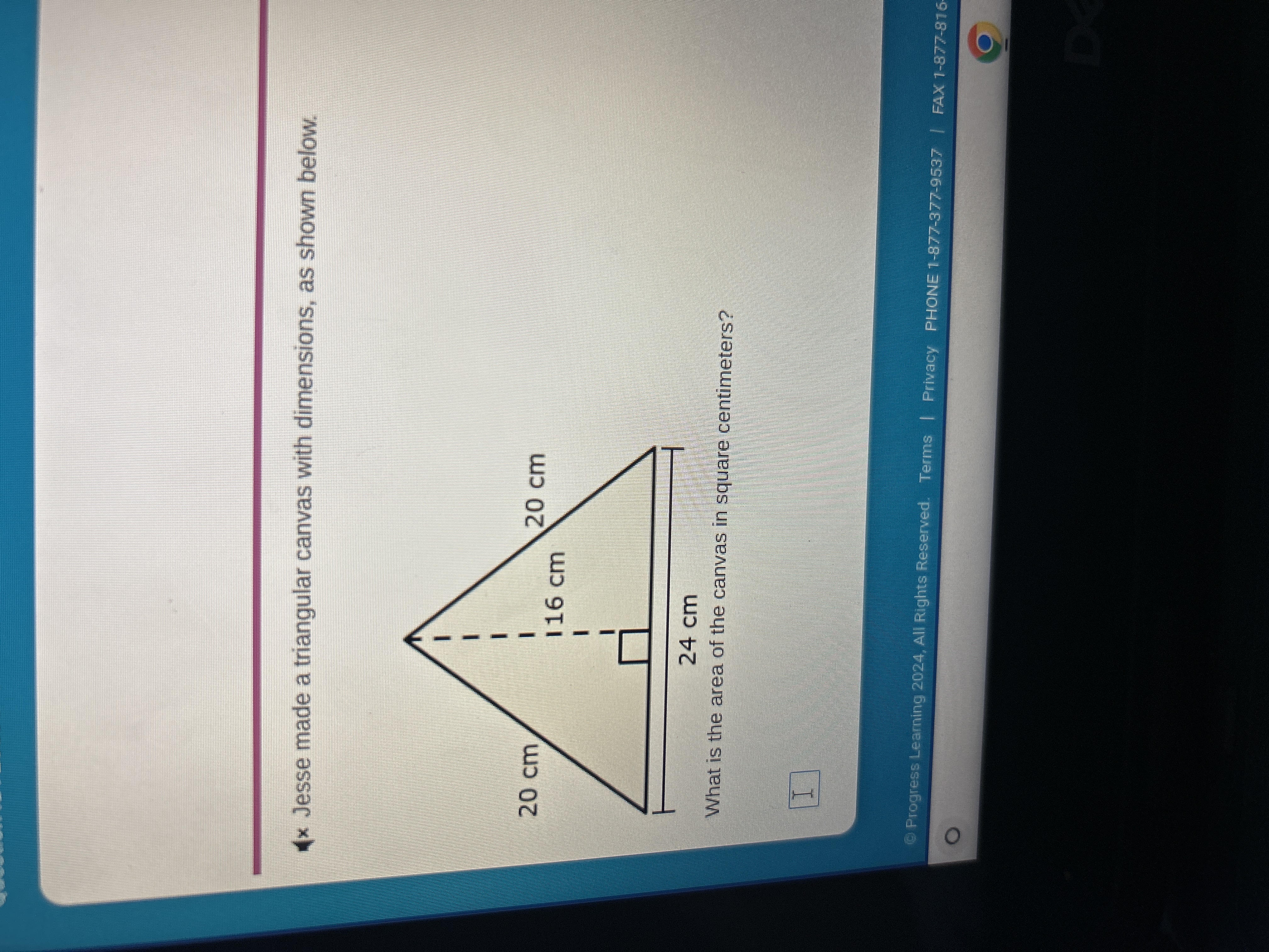 1x Jesse made a triangular canvas with
