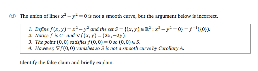 (d) The union of lines x style=