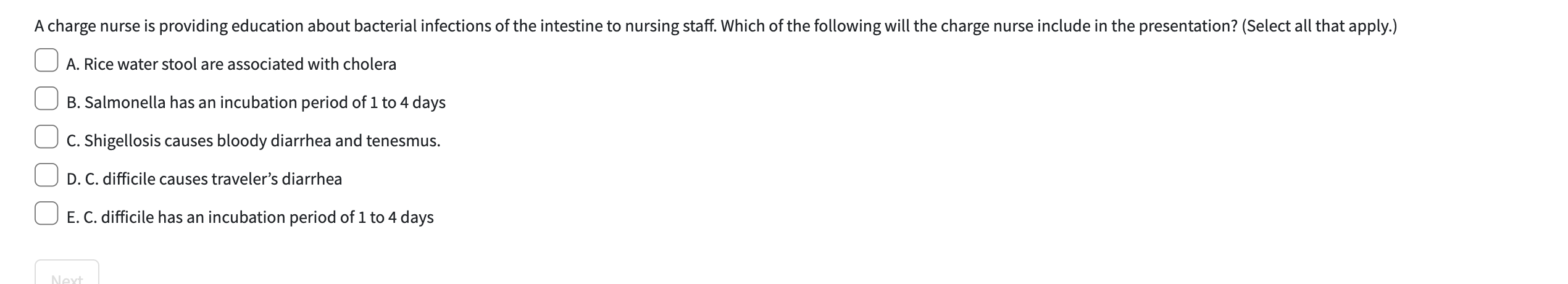 A charge nurse is providing education about