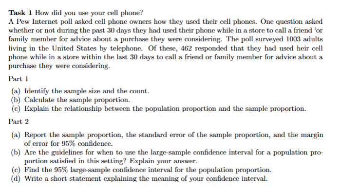 Task 1 How did you use vour cell phone? A PPew