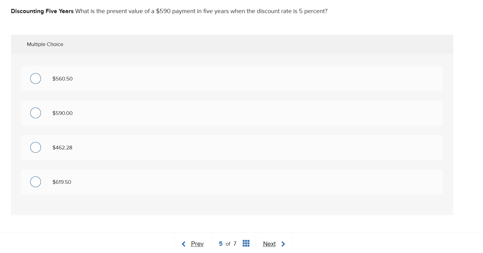 Discounting Five Years What is the present value