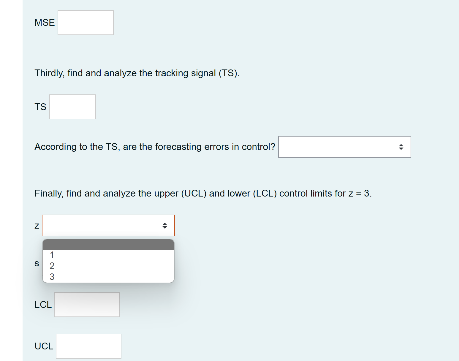 Secondly, find the mean absolute deviation (MAD)