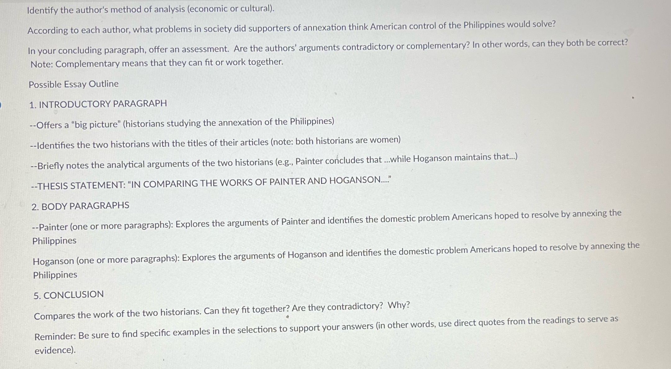 Identify the author's method of analysis