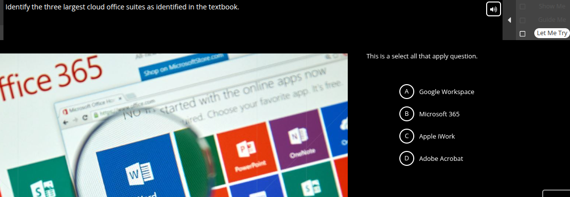 Identify the three largest cloud office suites as