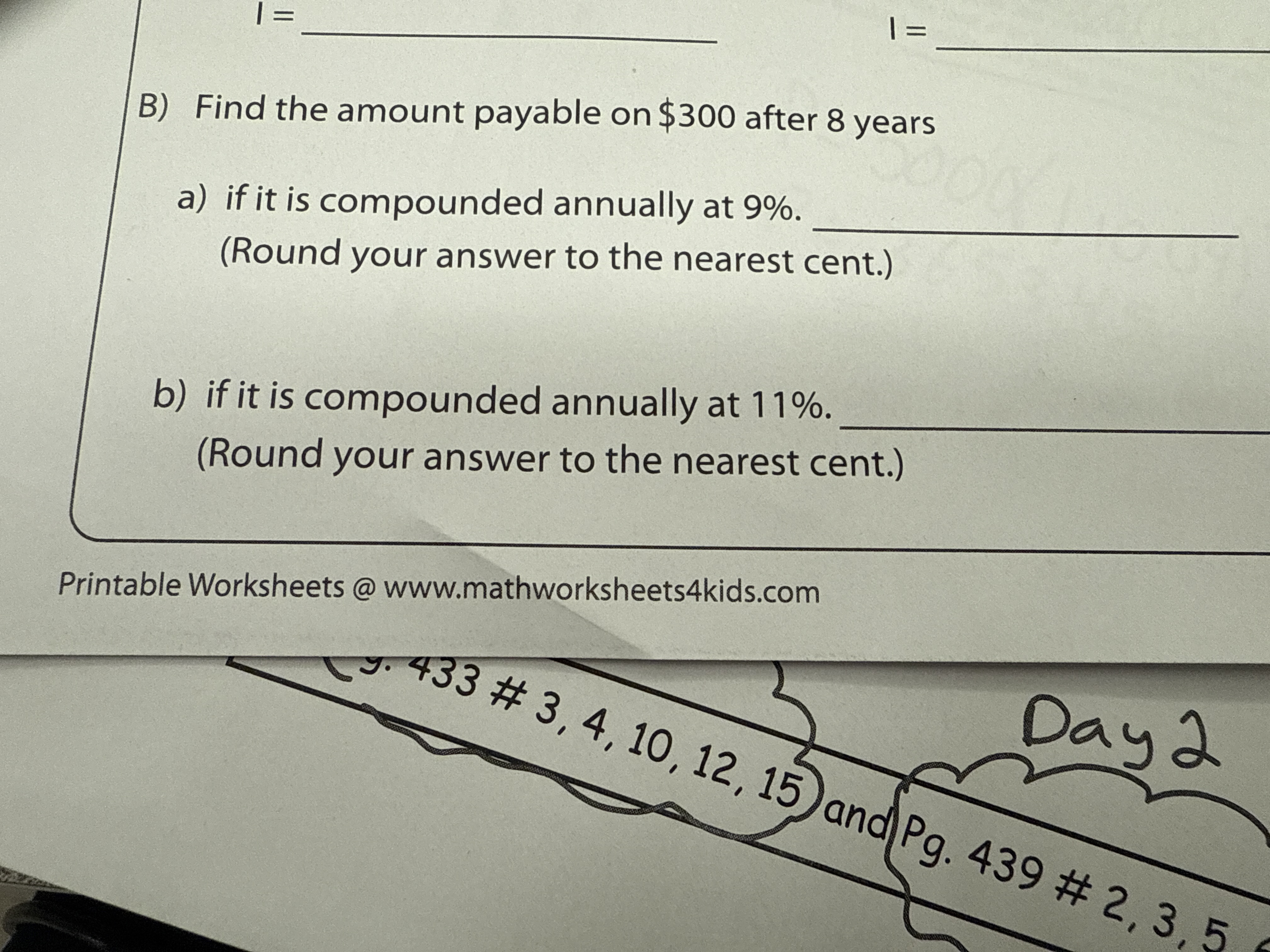 Solve B part * : ae B) Find the amount payable on