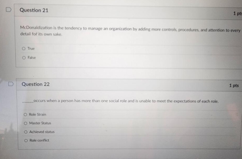 a D Question 21 1 pl McDonaldization Is the
