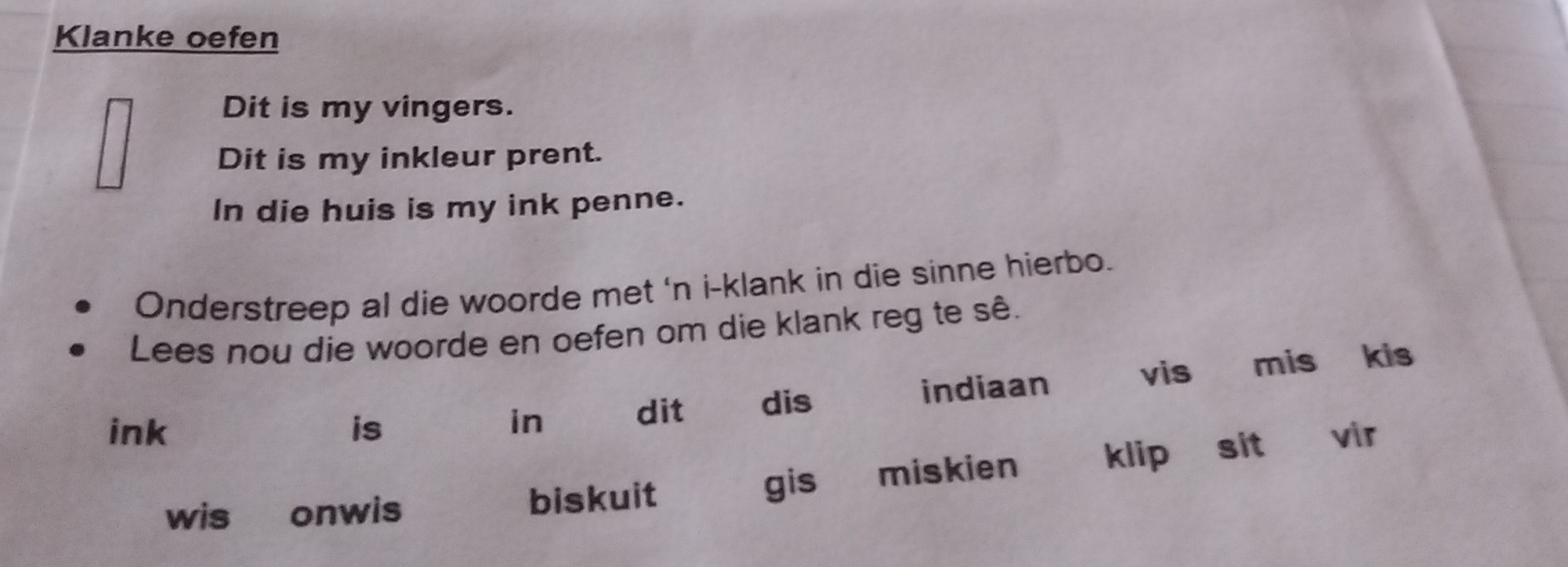 What does this mean Klanke oefen Dit is my