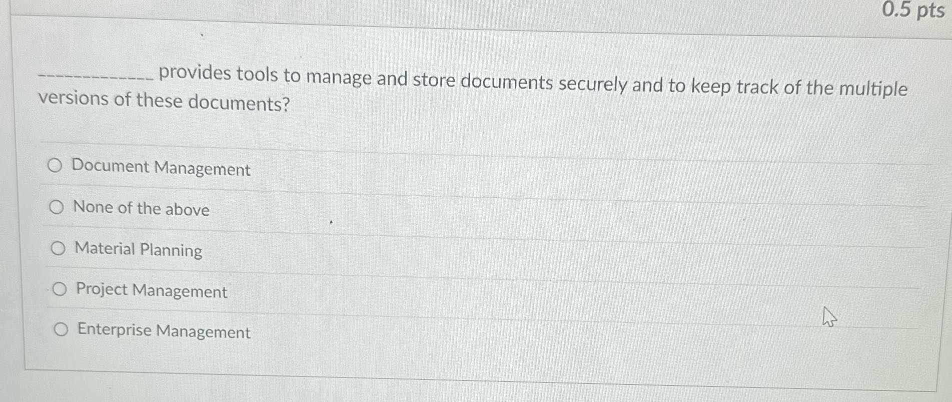 0.5 pts provides tools to manage and store