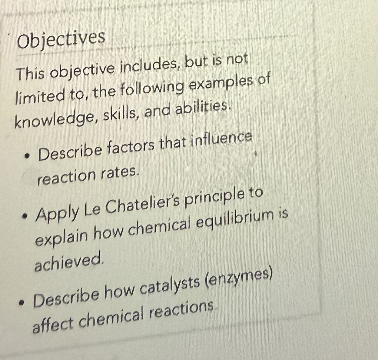 Objectives This objective includes, but is not