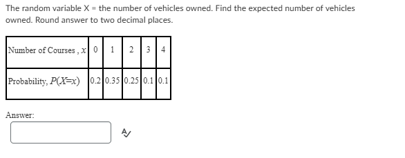 The random variable X = the number of vehicles