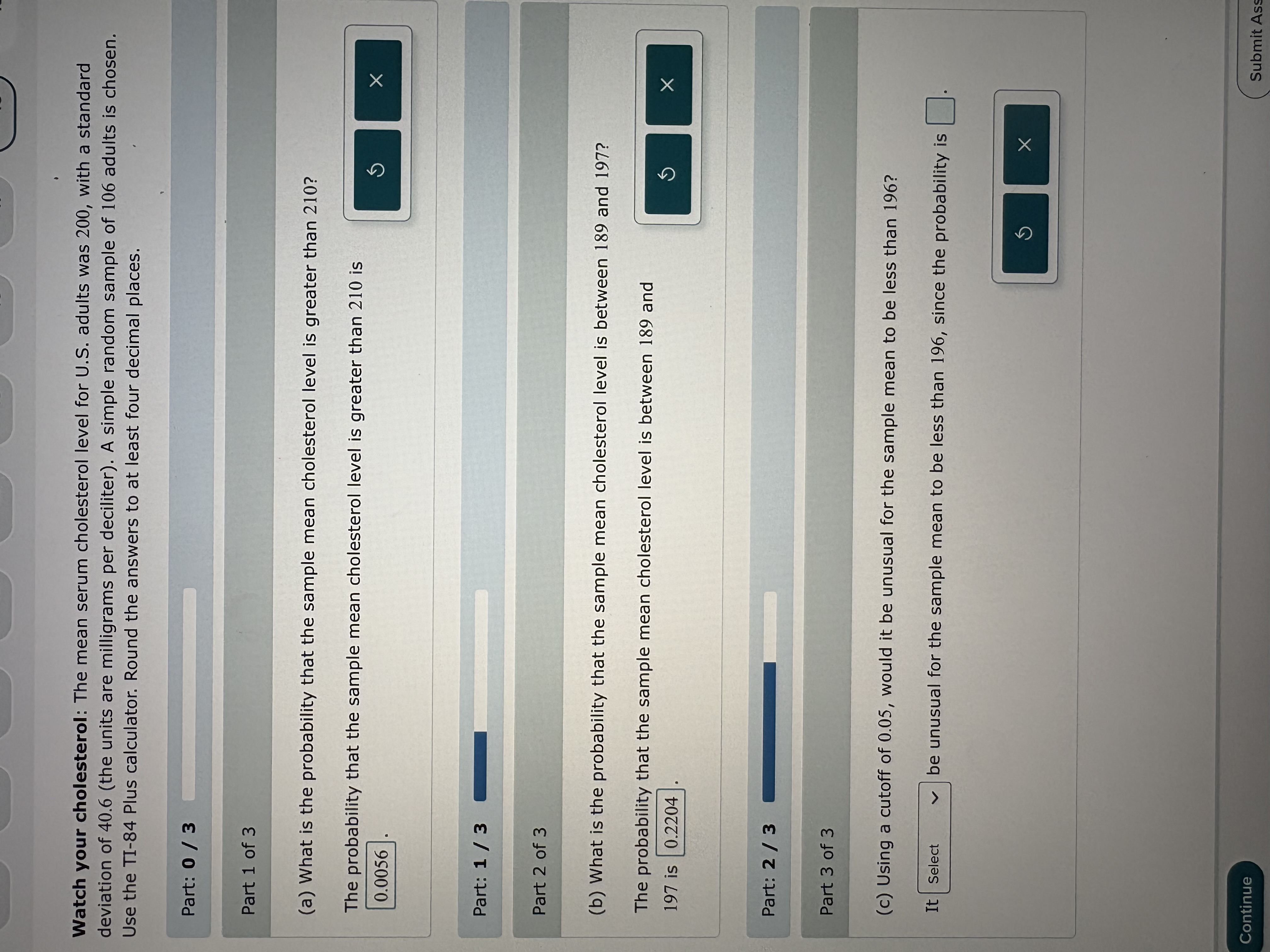 Watch your cholesterol: The mean serum