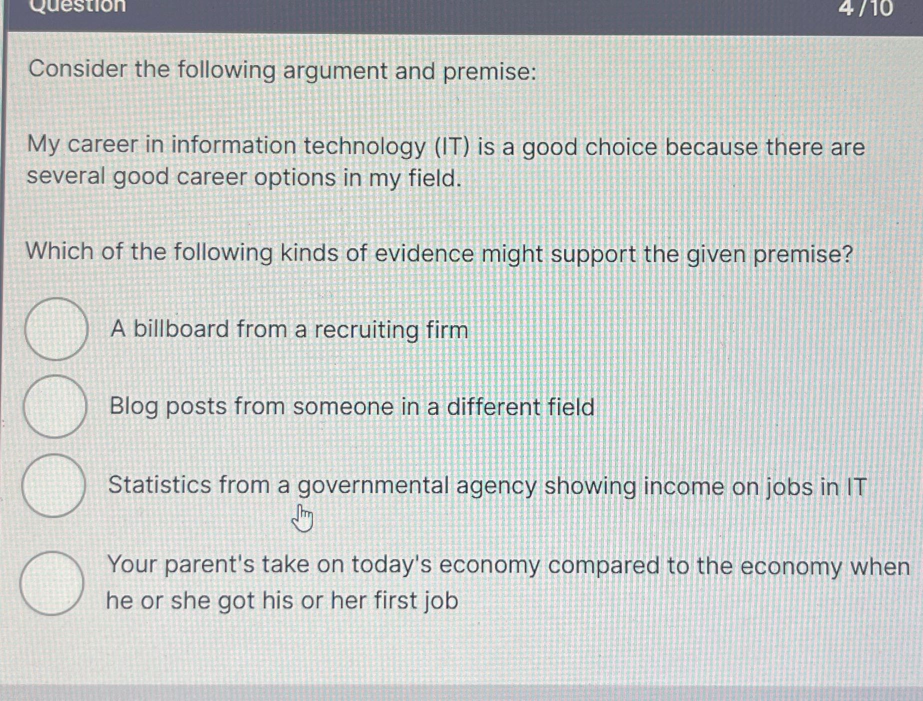 What is the correct answer to this question