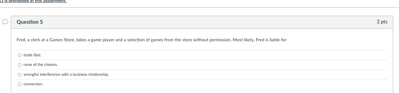 solve this assignment. D Question 5 2 pts Fred, a