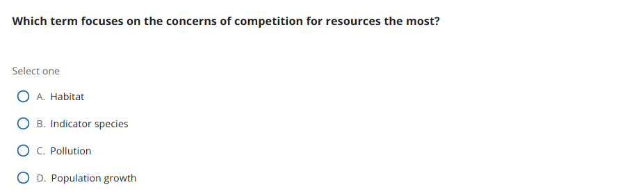 the question Which term focuses on the concerns