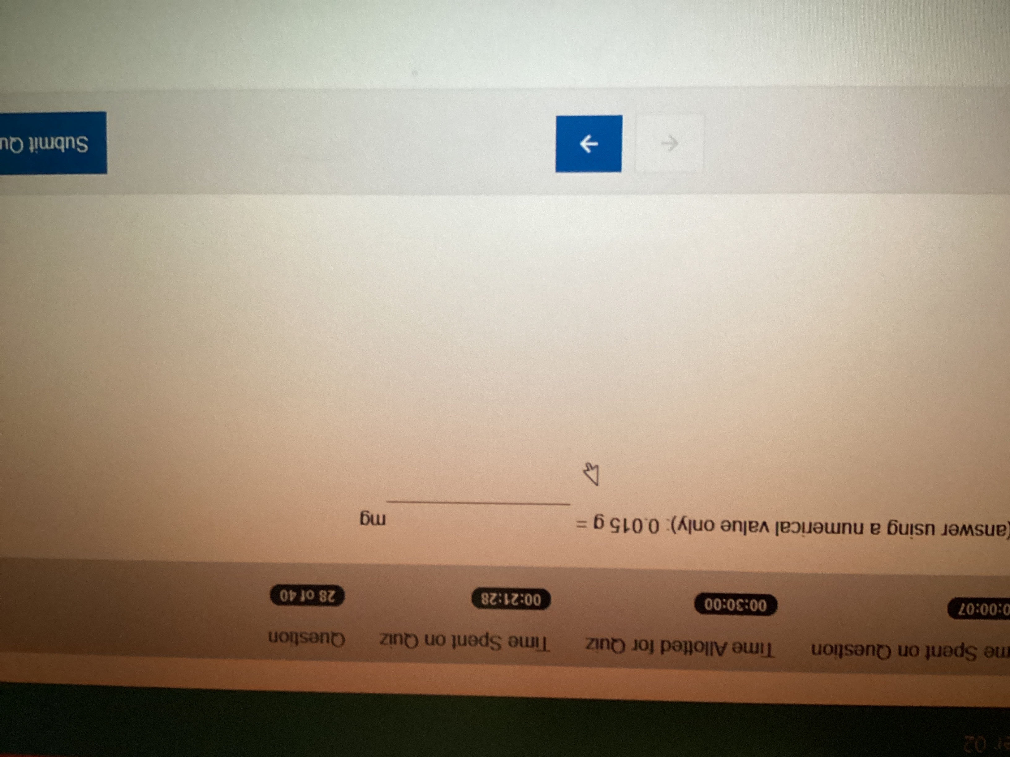 A 02 me Spent on Question Time Allotted for Quiz