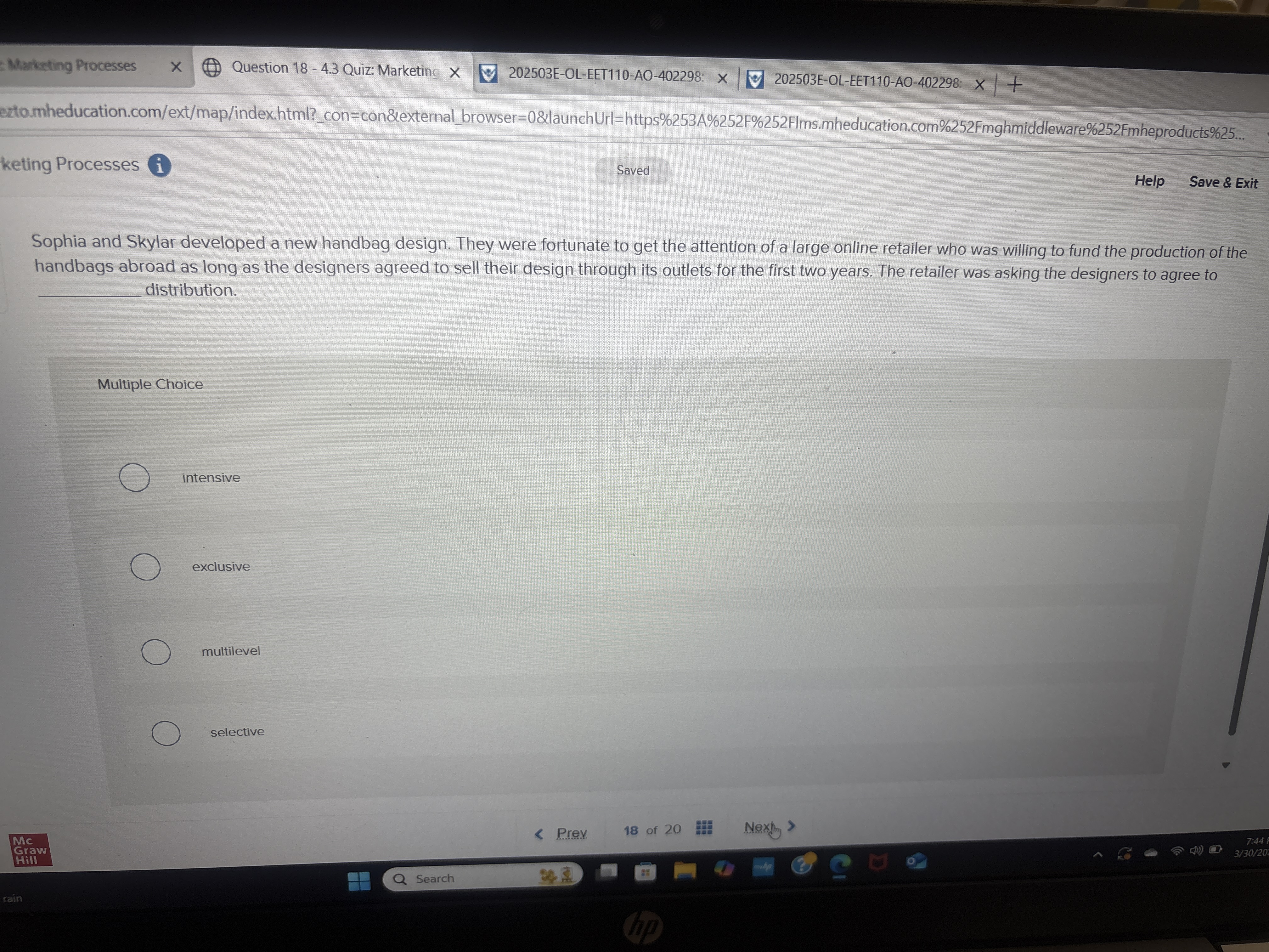 Marketing Processes X Question 18 - 4.3 Quiz: