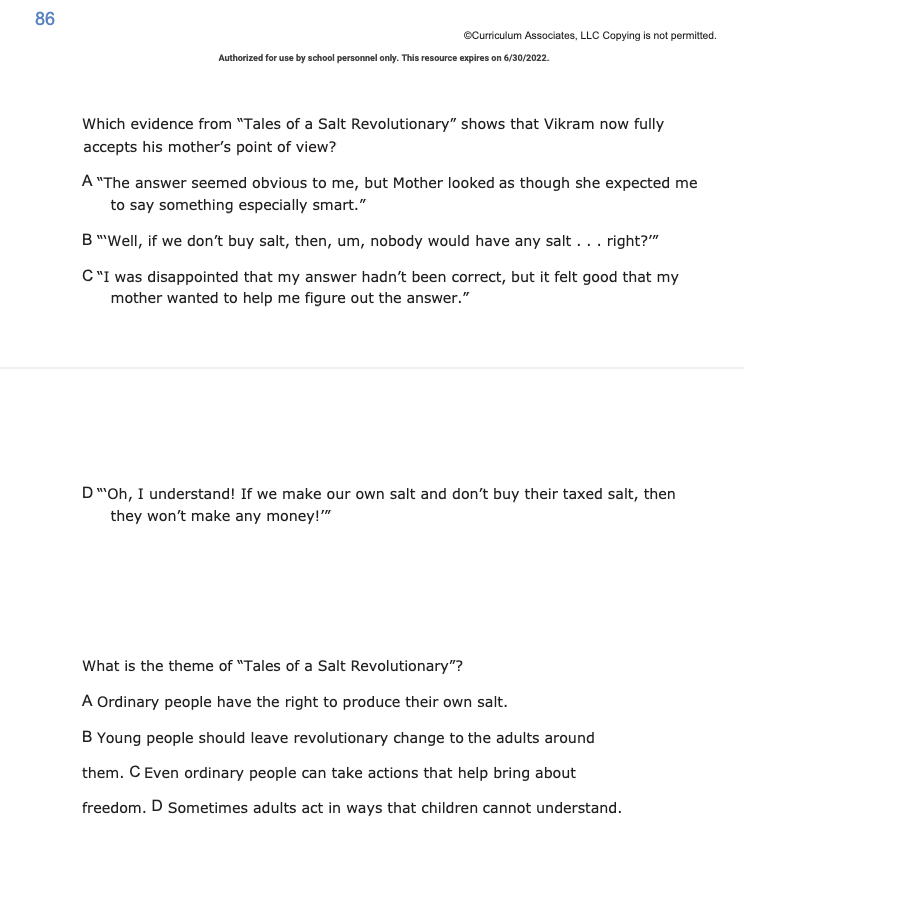 here 86 Curriculum Associates, LLC Copying is not