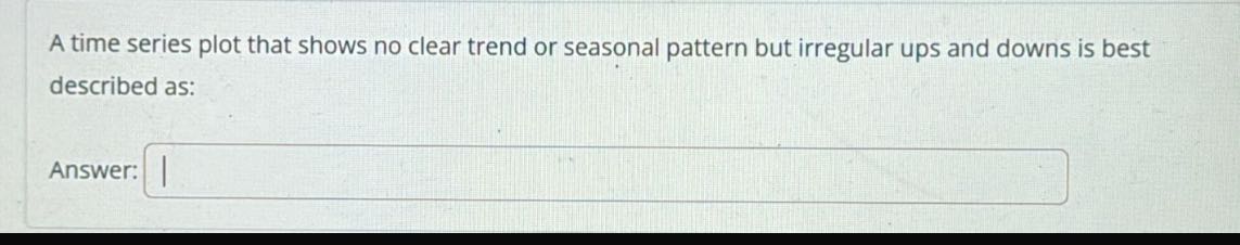 uantitative methods class question A time series