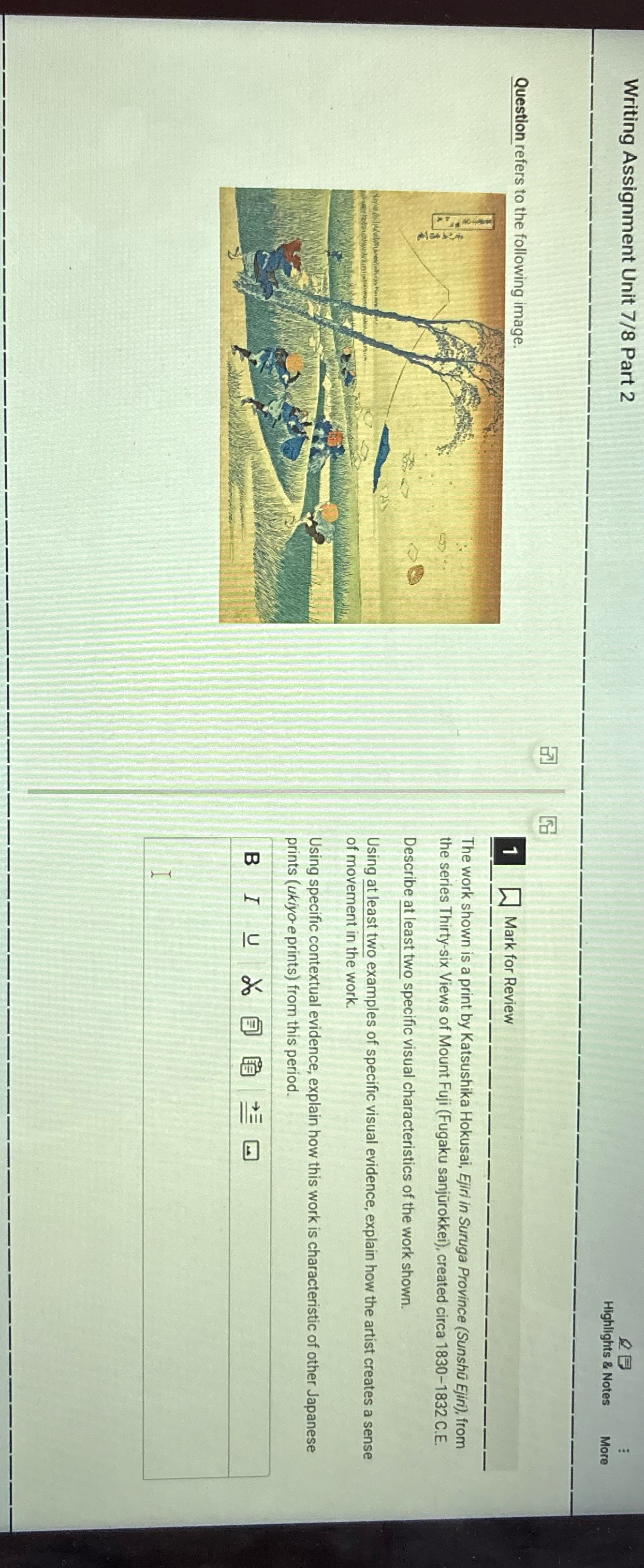 solve Writing Assignment Unit 7/8 Part 2