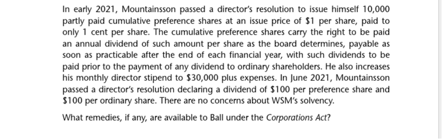 APPLY IRAC METHOD In early 2021, Mountainsson