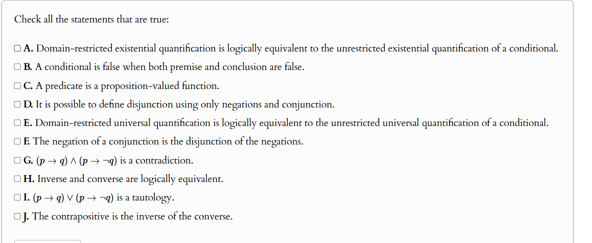 this question Check all the statements that are