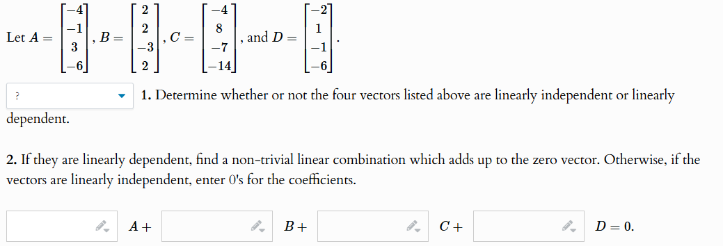 to to 8 1 Let A = B = C , and D = 3 3 7 2 14 1.