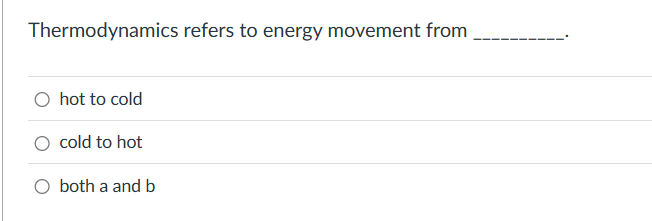 solve Thermodynamics refers to energy movement